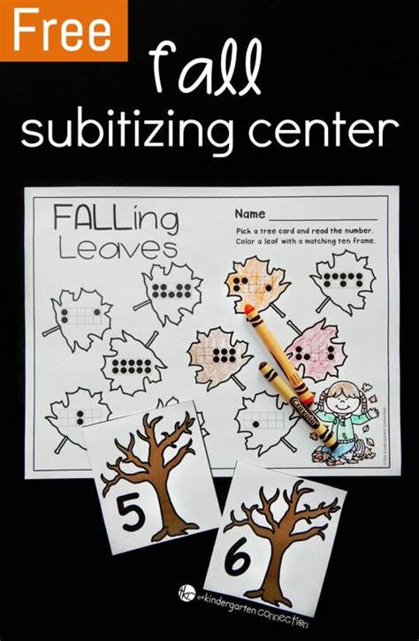 Fall Subitizing Math Center For Kindergarten Math On The Spot Kindergarten - Math On The Spot Kindergarten