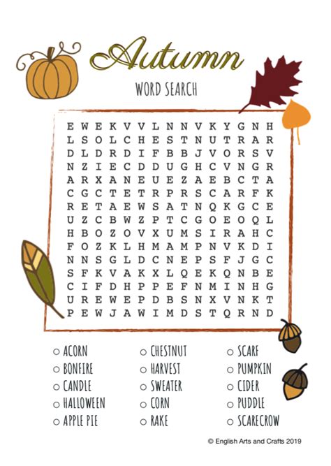 Fall Themed Word Search   33 Printable Fall Word Search Puzzles The Spruce - Fall Themed Word Search