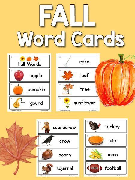 Fall Vocabulary Wall Word Flash Cards 60 Words 5th Grade Vocabulary Flashcards - 5th Grade Vocabulary Flashcards