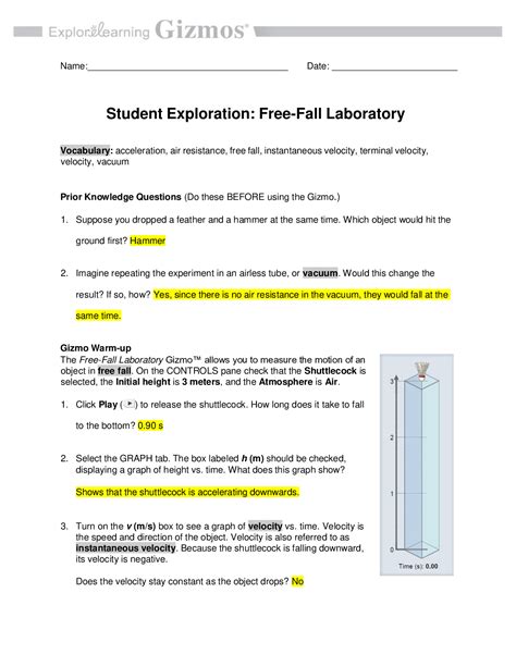 Download Fall Laboratory Gizmo Answers 