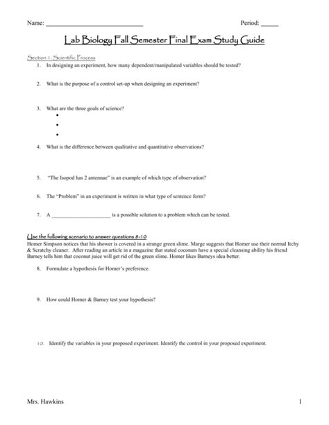 Full Download Fall Semester Final Exam Study Guide 