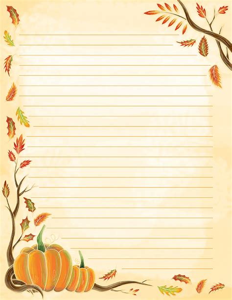Read Online Fall Writing Paper With Lines 