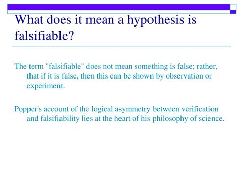 Falsifiable Hypothesis Example