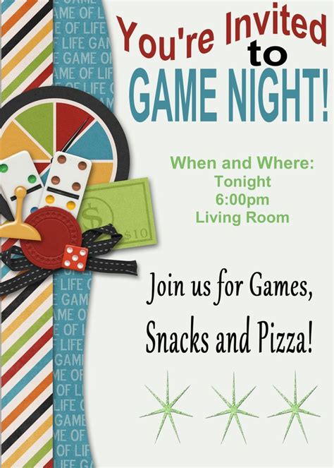 Family Game Night Party Invitations