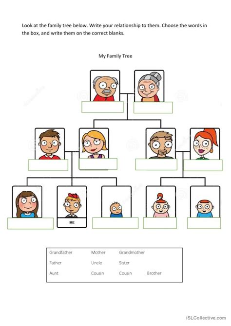 Family Tree Esl Worksheets Pdf My Family Esl My Family Tree Worksheet - My Family Tree Worksheet