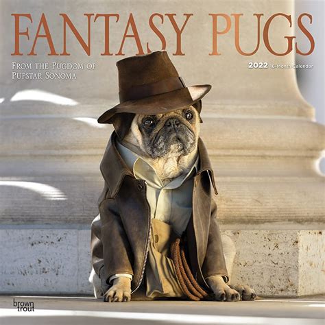 Fantasy Pugs 2018 12 X 12 Inch Monthly Square Wall Calendar By Wyman Funny Animals
