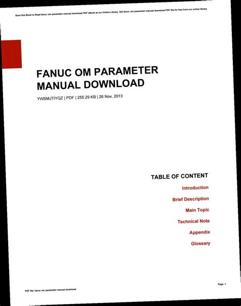 Fanuc Om Parameter Manual