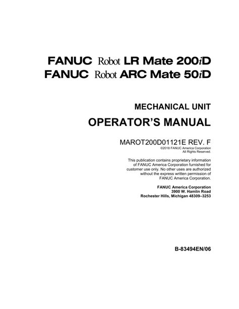 Full Download Fanuc Robot Lr Mate 200Ib Maintenance Manual 