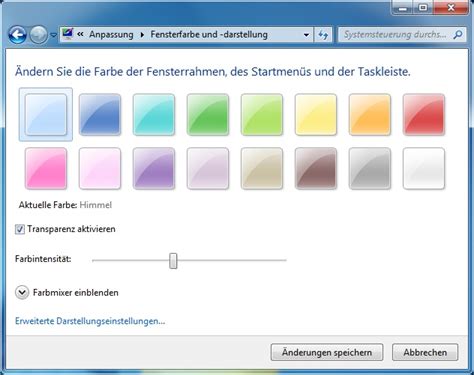 farbe taskleiste ändern windows 7