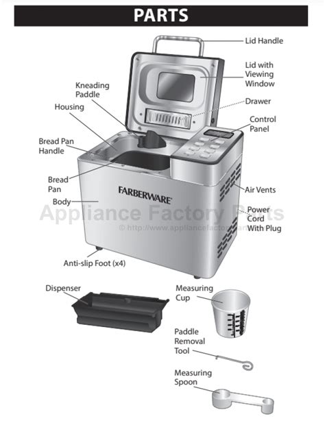 Farberware Breadmaker Bread Machine Parts Model Ftr700dl Instruction Manual Recipes Ftr 700dl Breadmaker Pdf