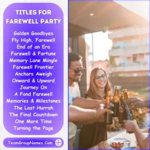 Farewell Event Names