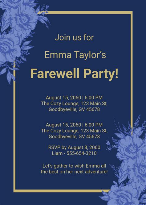 Farewell Invitation Message