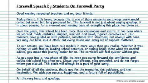 Farewell Party Speech