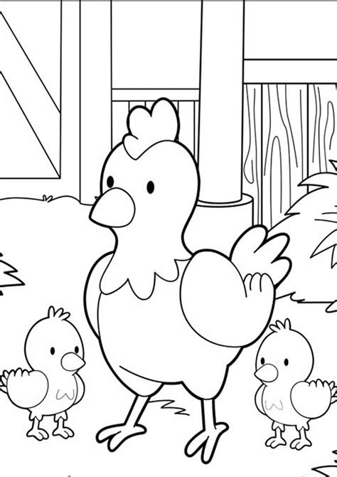 Farm Animals Chickens Coloring Pages For Adults Chicken Coloring Pages For Adults - Chicken Coloring Pages For Adults