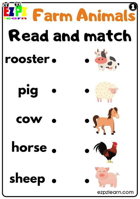 Farm Animals Worksheets Matching Printable Worksheetspack Matching Animals Worksheet For Kindergarten - Matching Animals Worksheet For Kindergarten