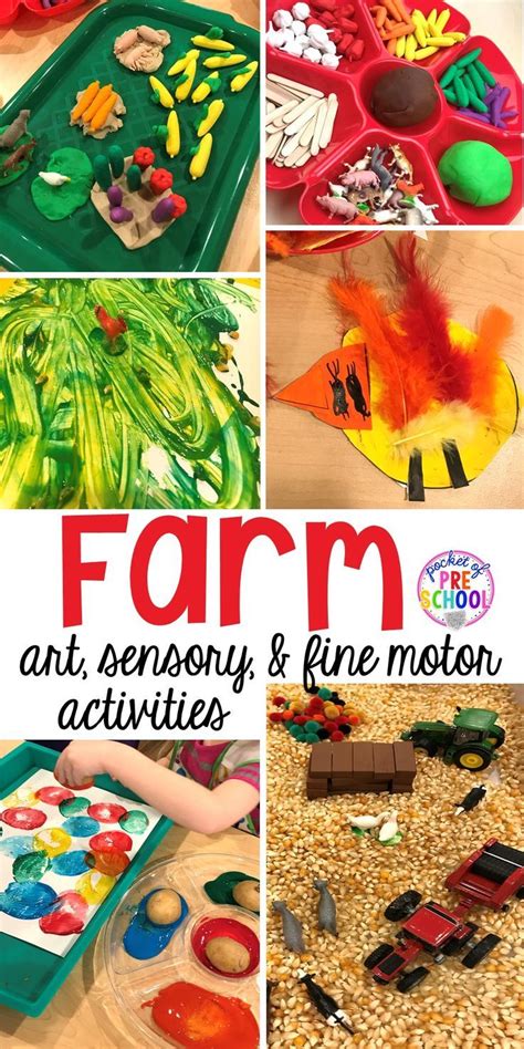 Farm Art Activities Amp Farm Sensory Activities Pocket Farm Kindergarten - Farm Kindergarten