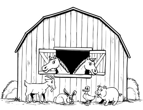 Farm Barn With Animals Coloring Page Free Printable Farm Animals To Color - Farm Animals To Color