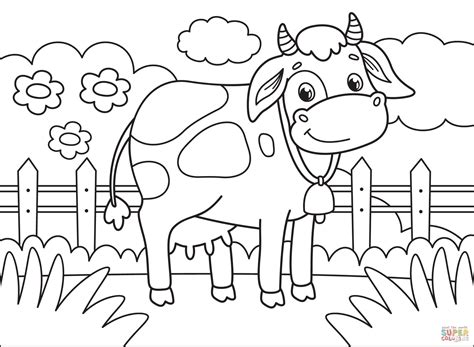 Farm Cow Coloring Pages Coloring Ideas Coloring Page Of Cows - Coloring Page Of Cows