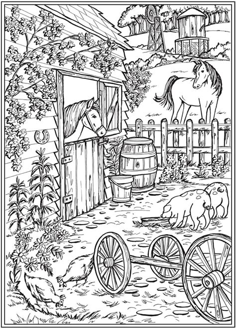 Farmhouse Coloring Pages For Adults   Country Farm Coloring Pages For Adults Colorfulfam Free - Farmhouse Coloring Pages For Adults