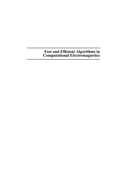 Fast And Efficient Algorithms In Computational El