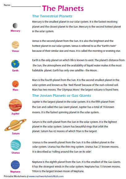 Fast Facts The Solar System Printable Grades 3 3rd Grade Solar System Facts - 3rd Grade Solar System Facts