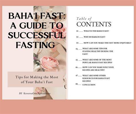 fasting a baha i handbook english edition
