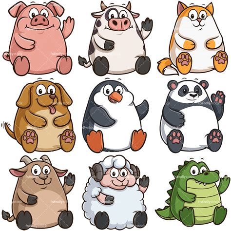 fat animals cartoon