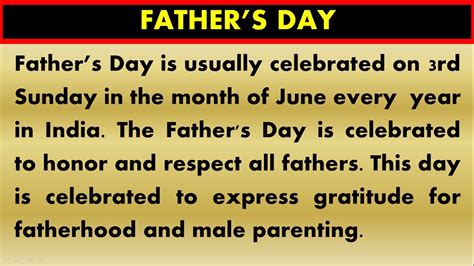 Fathers Day Howardgoldenberg Paragraph On Fathers Day - Paragraph On Fathers Day
