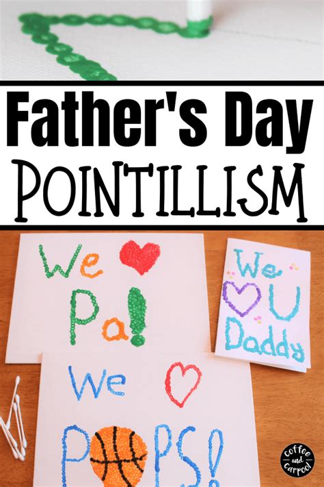 Fatheru0027s Day Pointillism Portrait Art Activity For Kids Fathers Day Portrait Ideas - Fathers Day Portrait Ideas