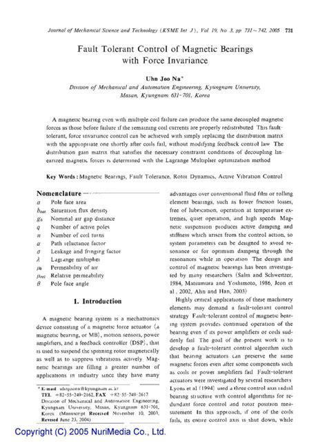 Full Download Fault Tolerant Control Of Magnetic Bearings With Force 