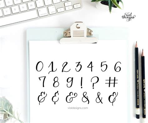 Faux Calligraphy Tutorial Numbers Free Practice Sheet Vial Calligraphy Numbers 1 10 - Calligraphy Numbers 1 10