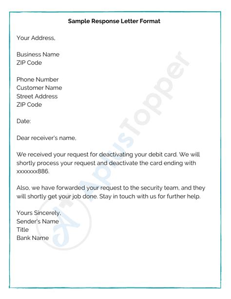 Favorable Response Letter Example