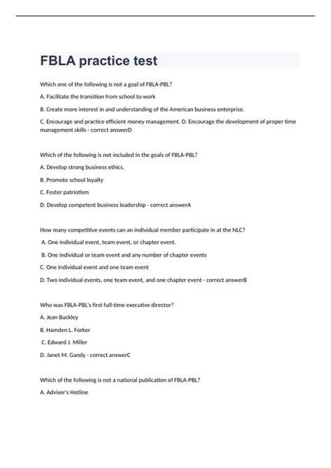 fbla healthcare administration practice test
