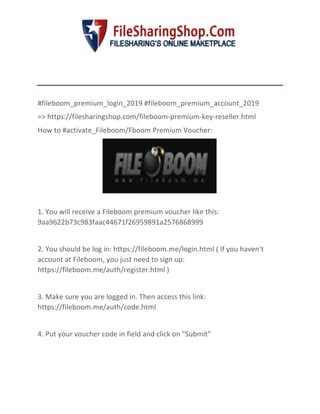 Fboom Premium Account Password e80i