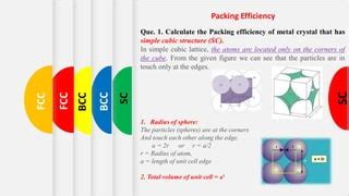 Fcc Structure Packing Efficiency
