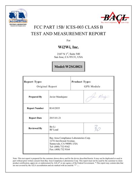 Read Online Fcc Part 15B Class B Test Report Fcc Id Search 
