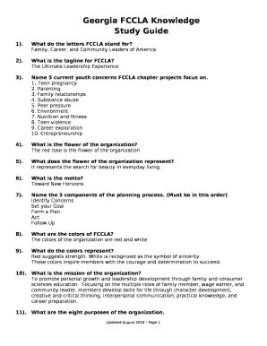 fccla knowledge bowl study guide