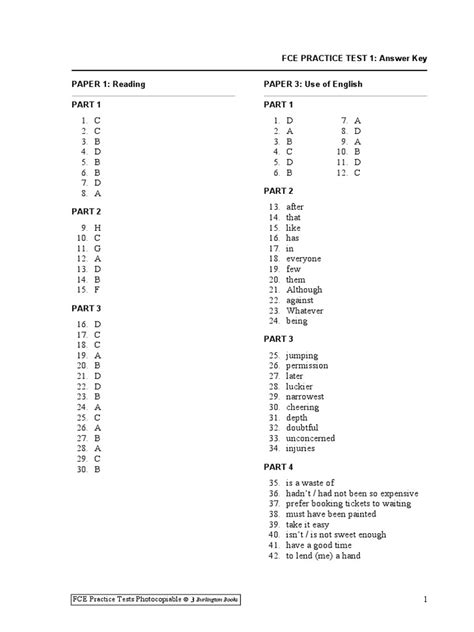 Fce Practice Tests Answer Key Ettoi Pl