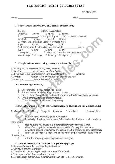 fce progress test key