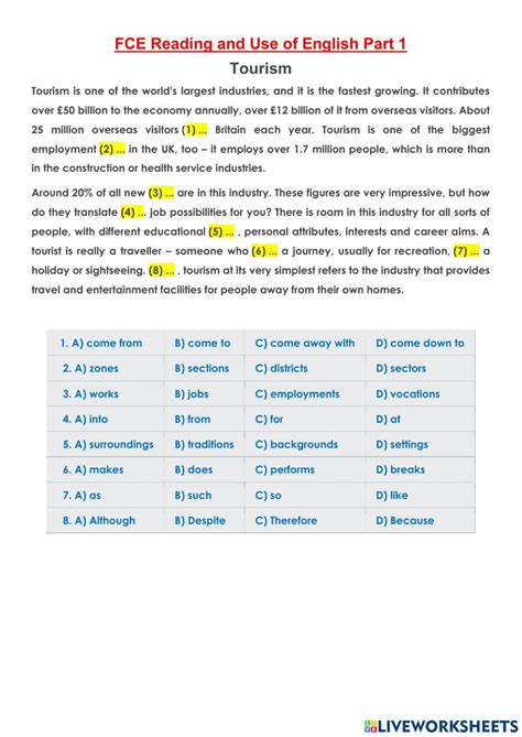 Fce Reading And Use Of English Answer Key