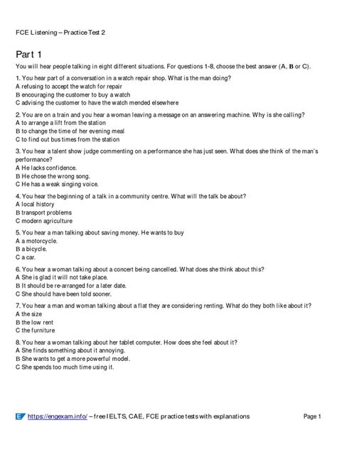 Fce Result Listening Text