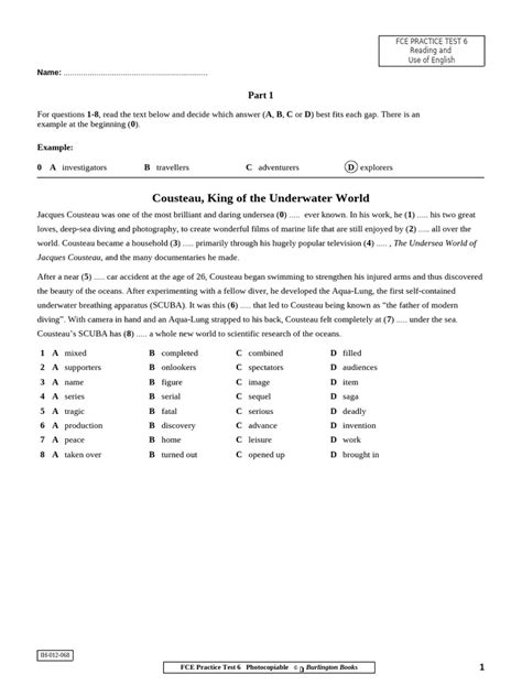Fce Test 6 Paper 3 Key Answer Bing Blog With Pdf Links