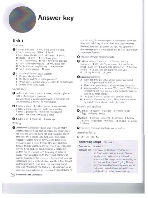 Fce Workbook Answer