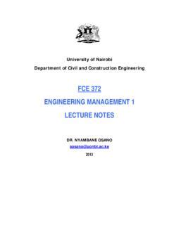 Read Online Fce 372 Engineering Management 1 Lecture Notes 