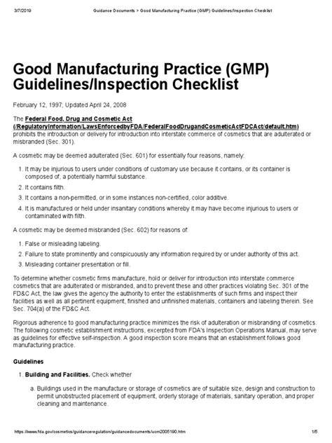 fda gmp audit checklist
