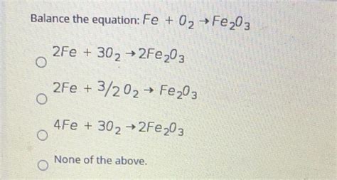 Fe 02 Fe203 Balanced Equation