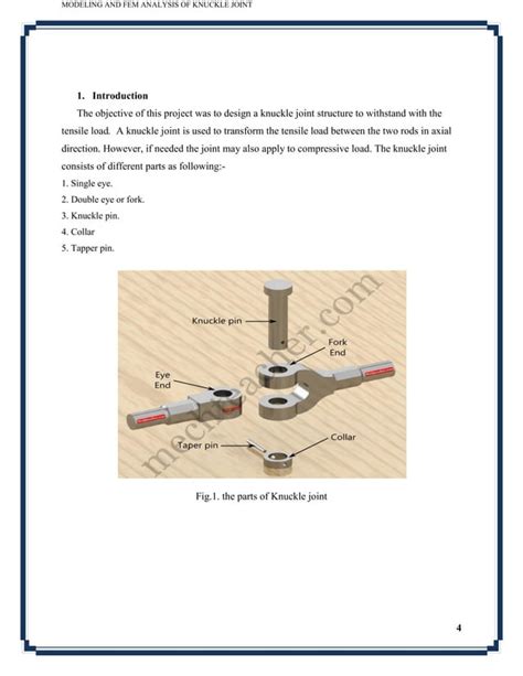 Fe Analysis Of Knuckle Joint Pin Usedin Tractor Trailer
