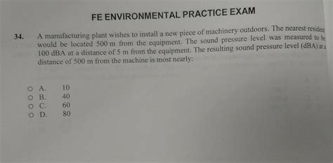 Fe Exam Environmental Sample Questions And Solutions