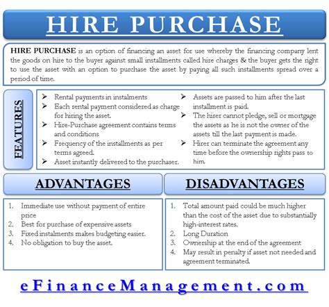 Features Of Hire Purchase