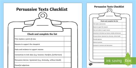 Features Of Persuasive Writing Ks2 Checklist Twinkl Persuasive Texts Year 4 - Persuasive Texts Year 4